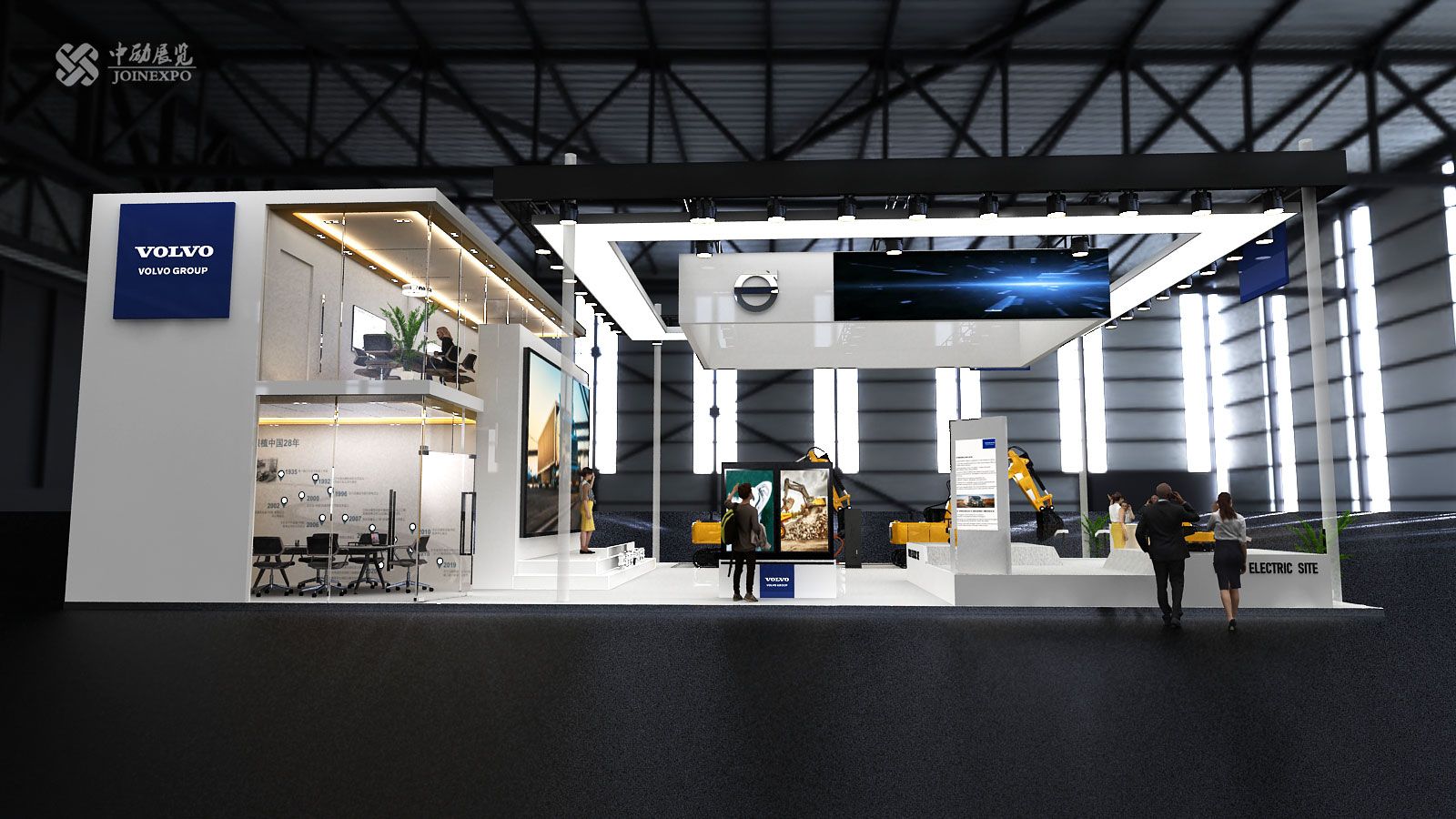 重視綠色環(huán)境保護(hù)的沃爾沃集團(tuán)，展臺(tái)設(shè)計(jì)同樣追求與生態(tài)統(tǒng)一